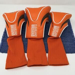 NFL Cleveland Browns Golf Head Covers, Set of 3 (1,3,X)